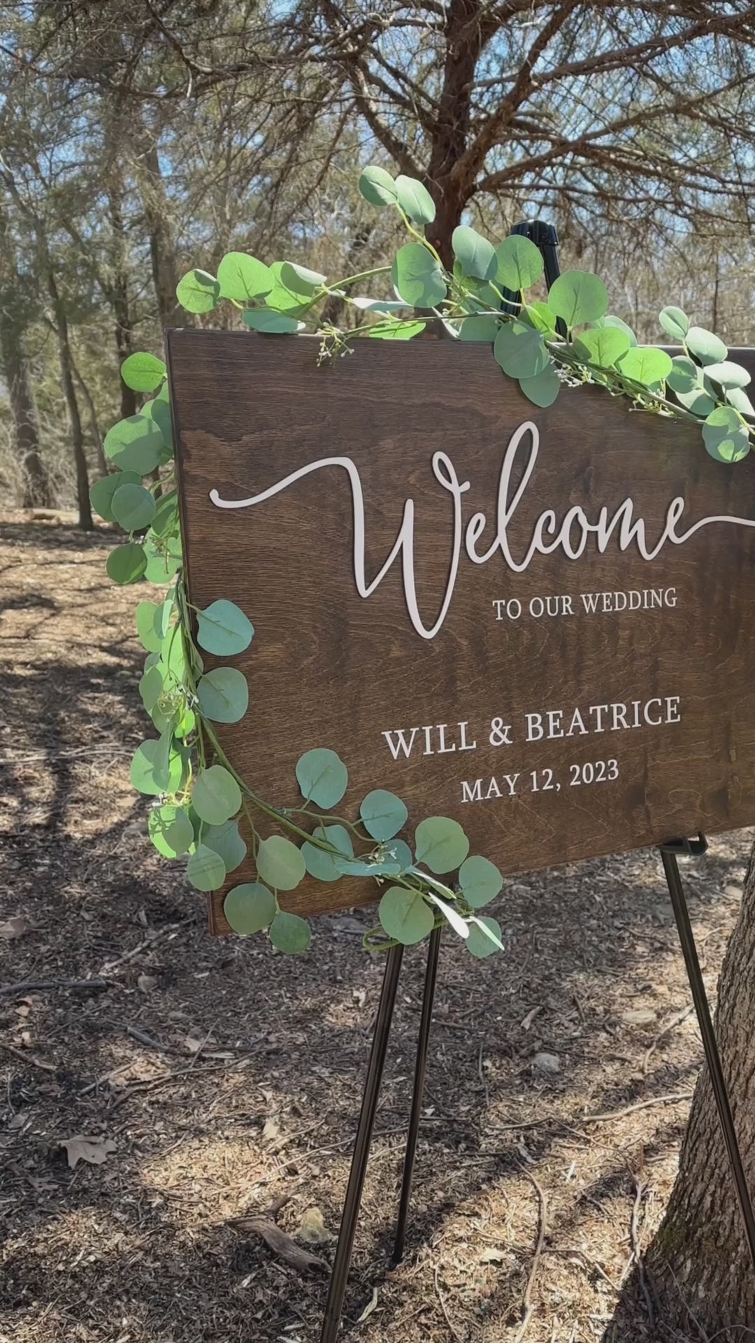 Personalized "welcome to our wedding" sign in print