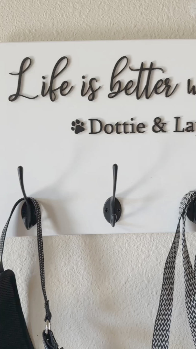 Personalized dog leash holder sign