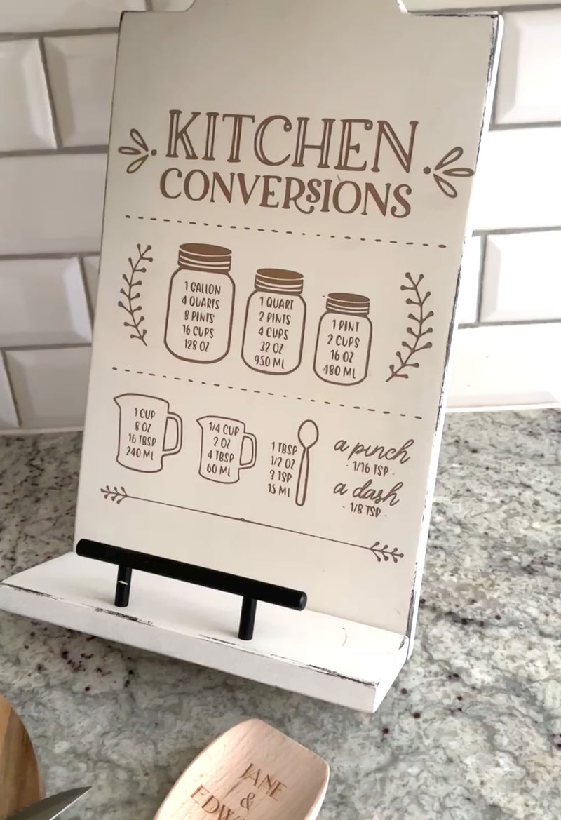 Ivory Kitchen conversion chart cookbook holder