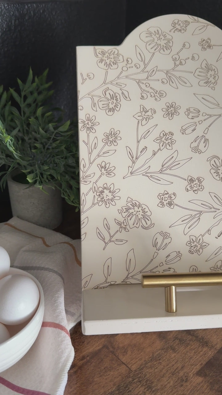 Floral cottage style cookbook holder