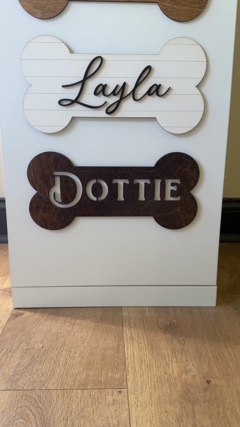 Dog bone name sign 3-d letters