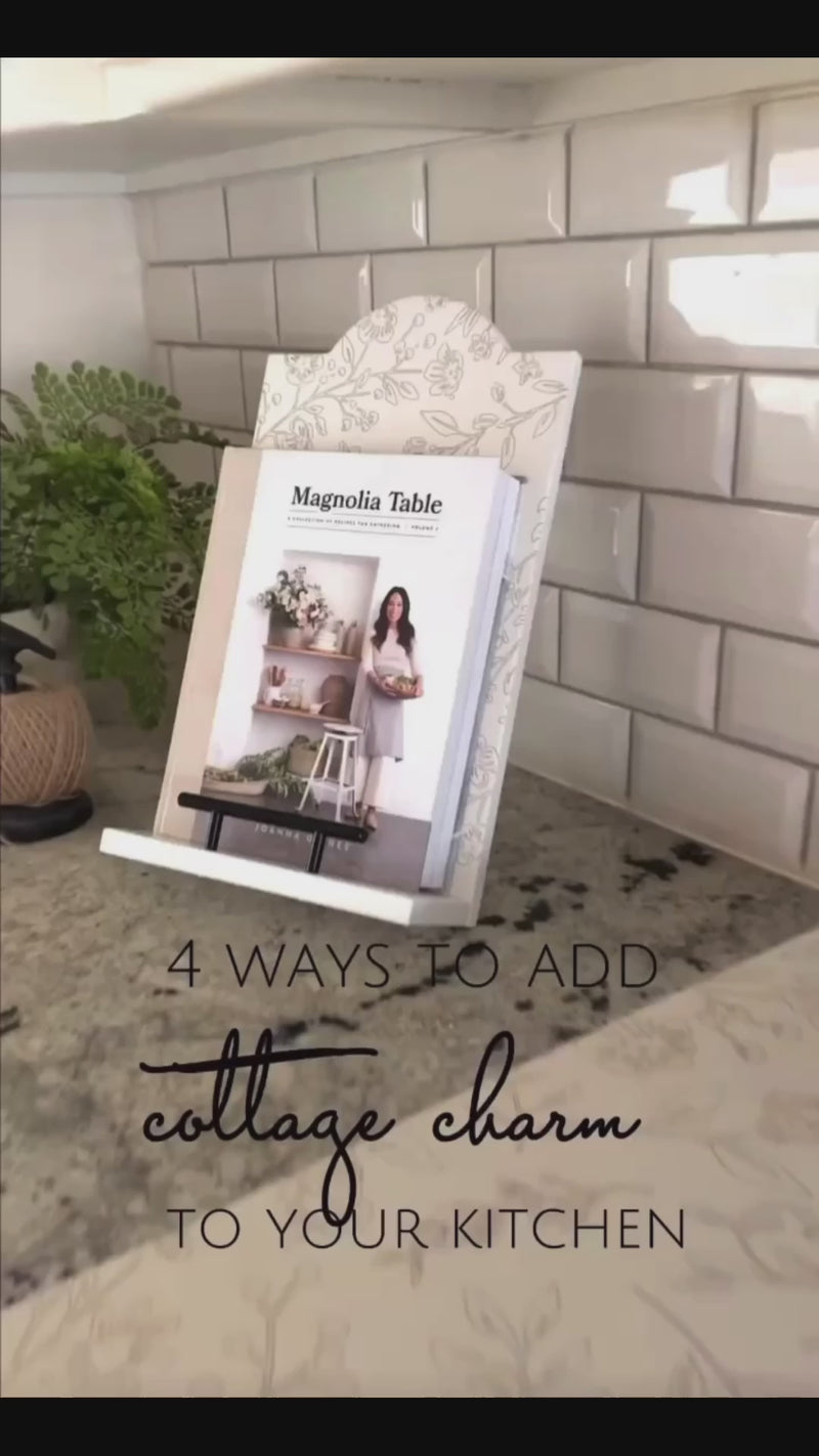 Floral cottage style cookbook holder