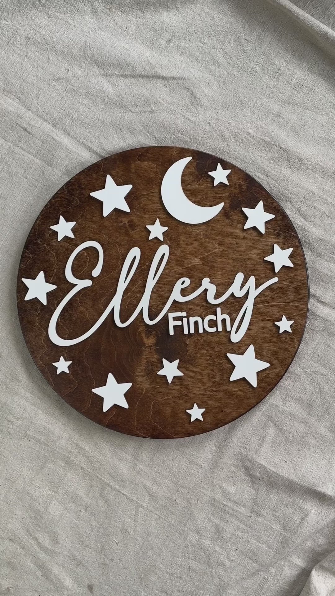 Ellery Finch cosmic newborn baby name sign