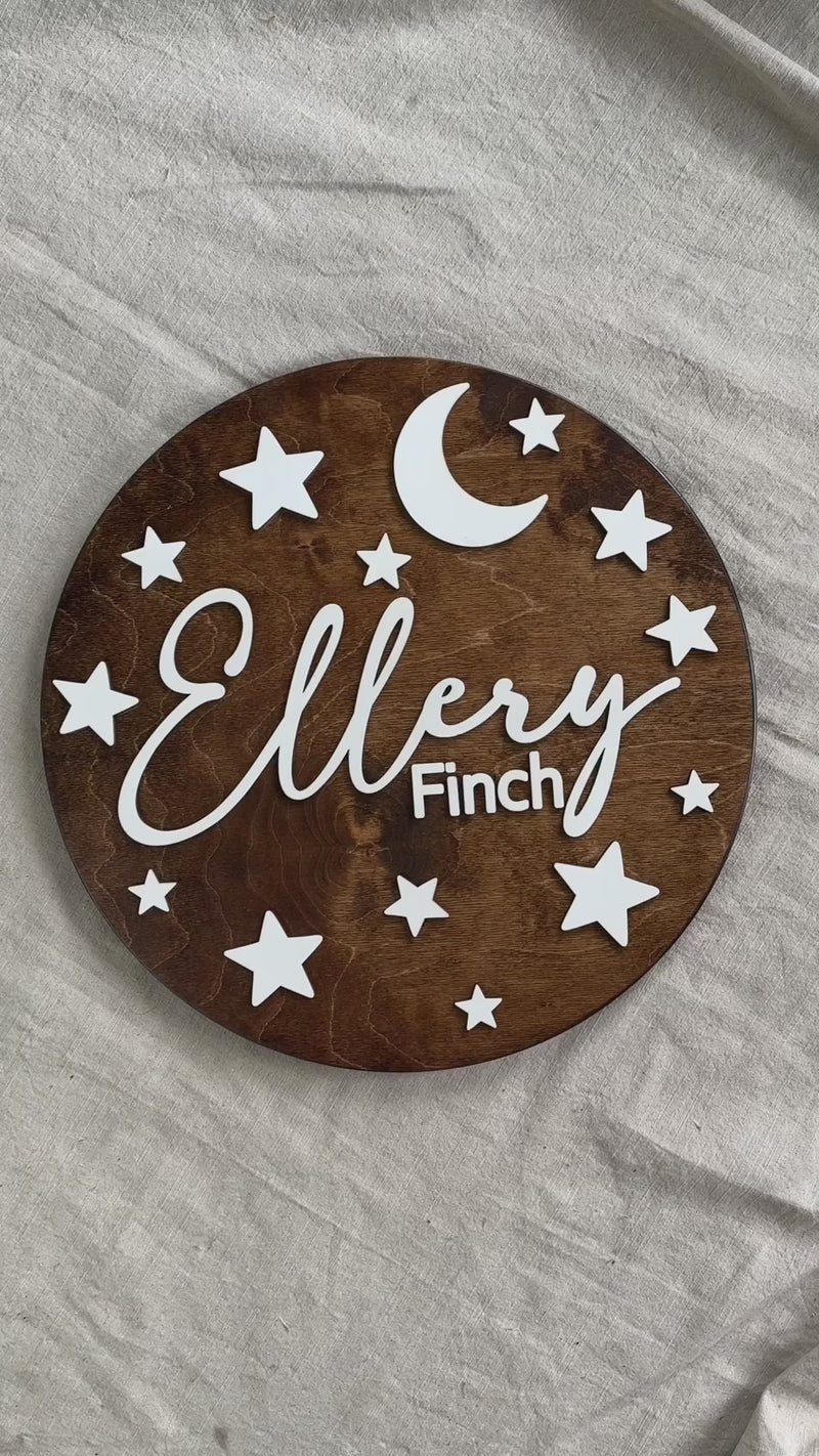 Name sign for new baby - Ellery