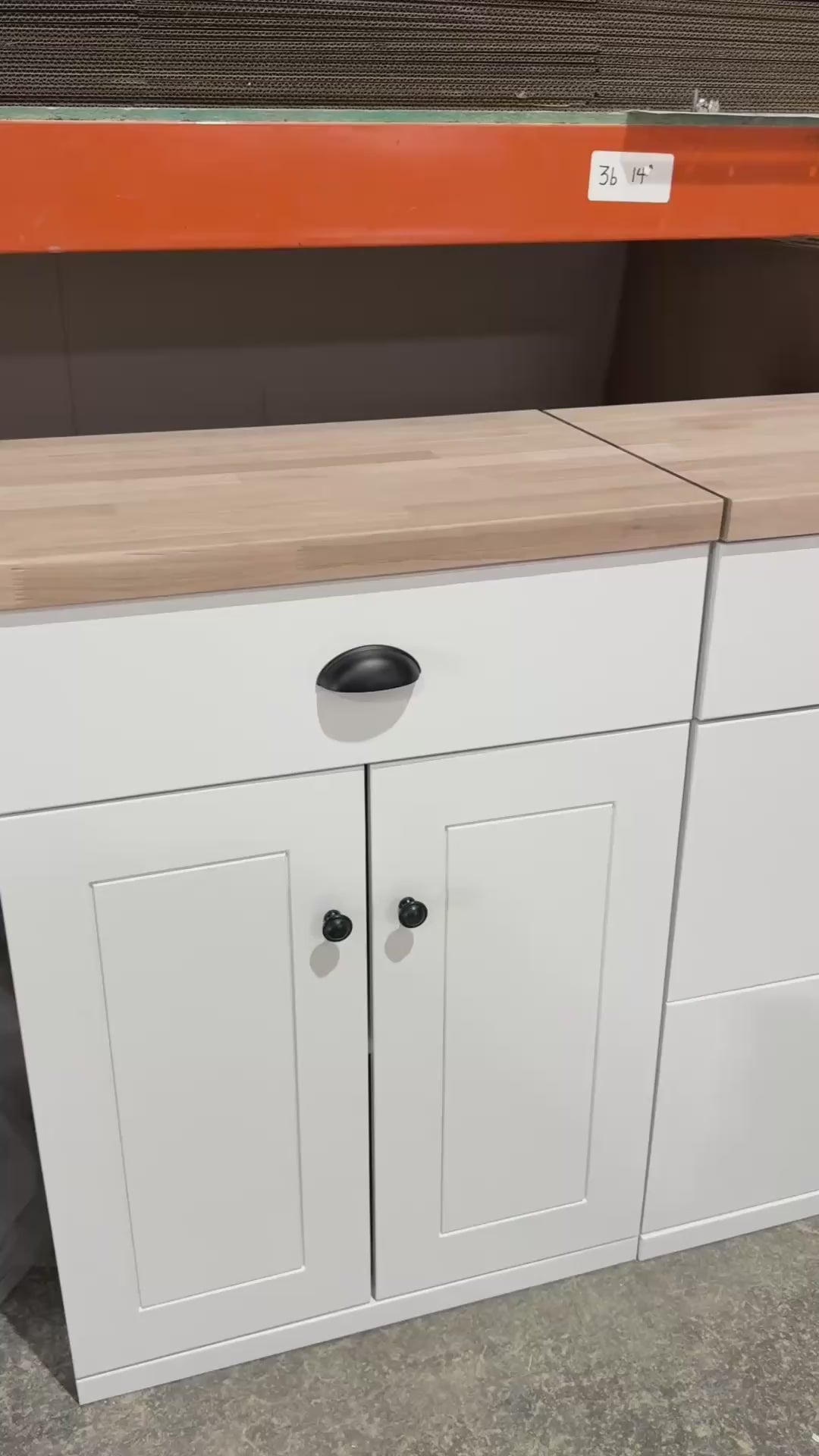 Furniture style slim design cabinet with storage drawers in white
