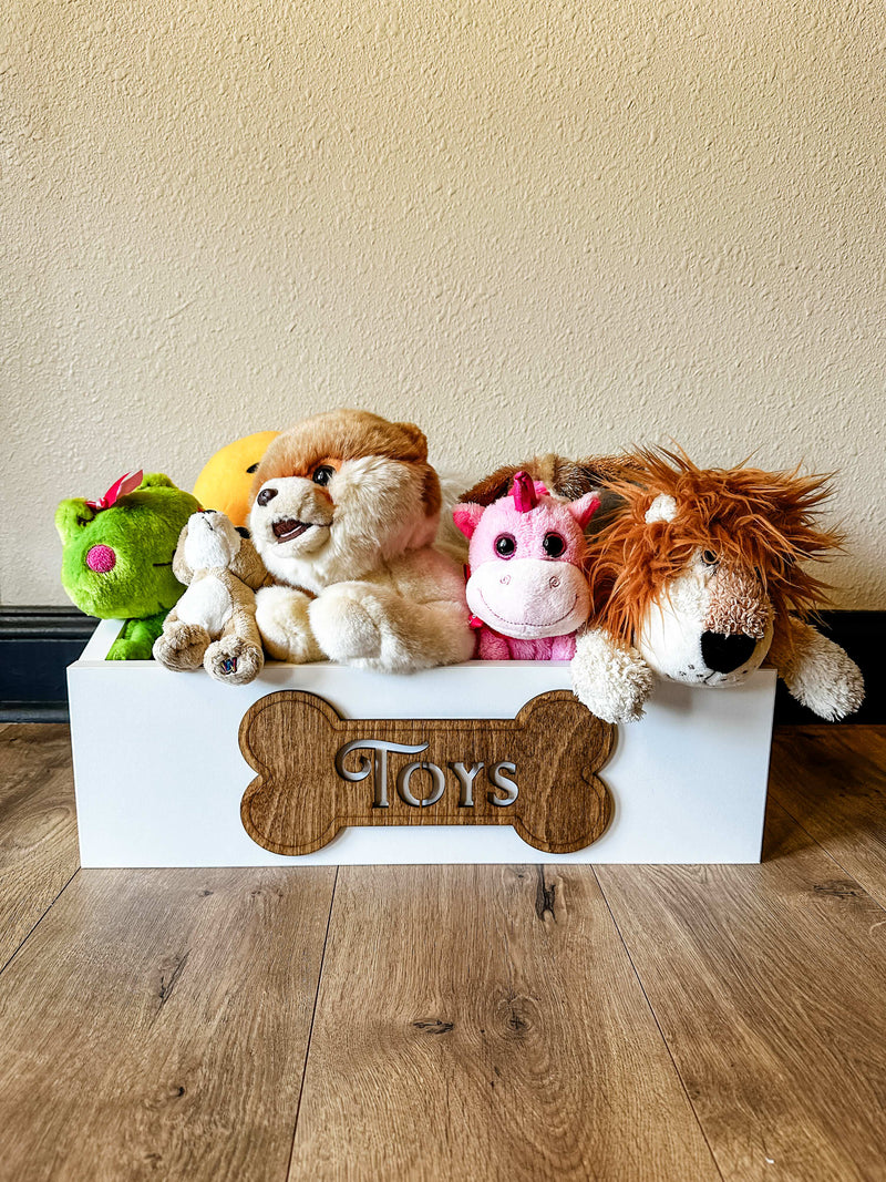 Customized toy box for your pets in white