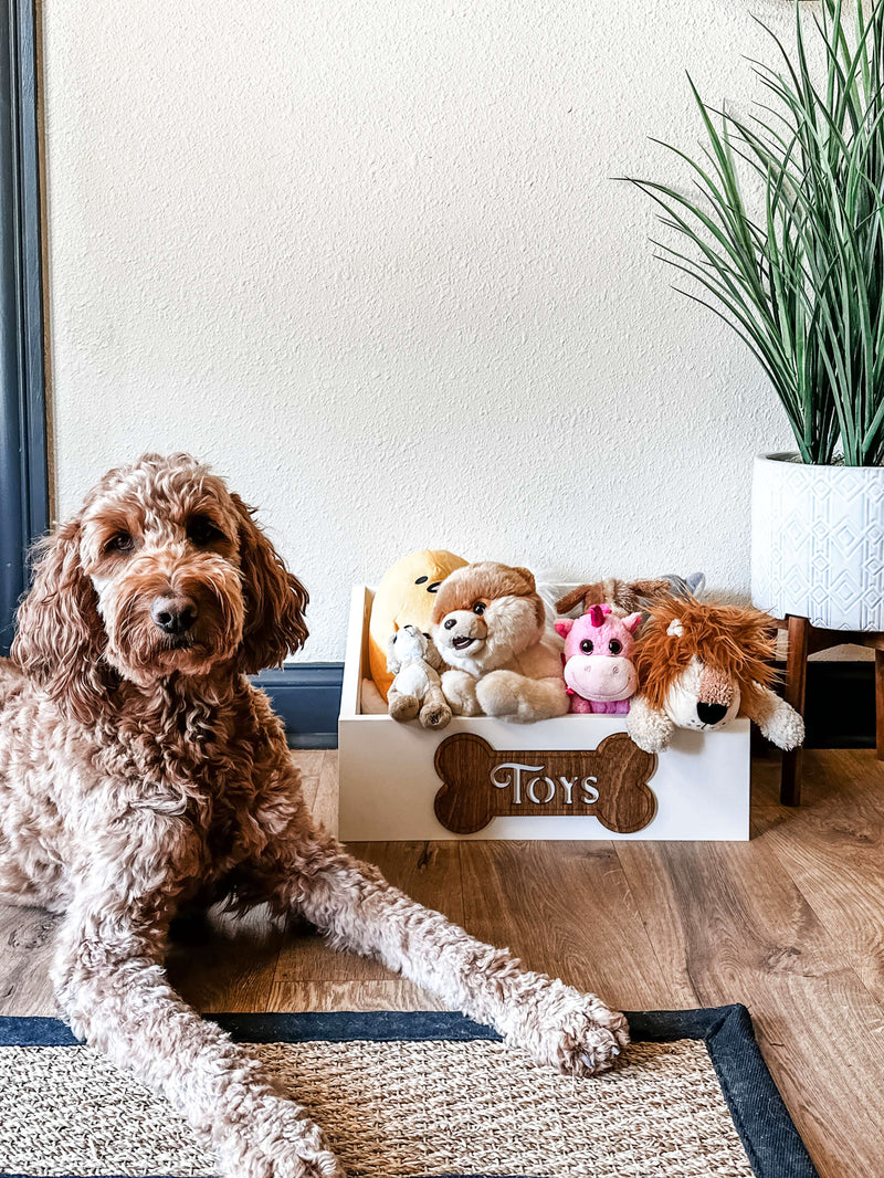 Customized toy box for your pets in white