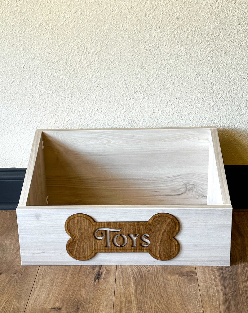 Customized toy box for your pets in white wash