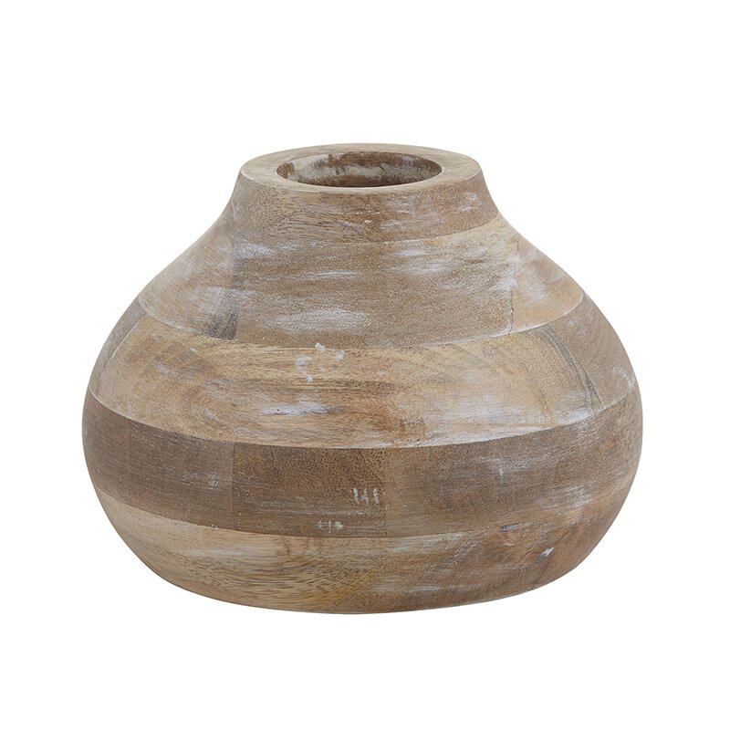 Large mango wood vase