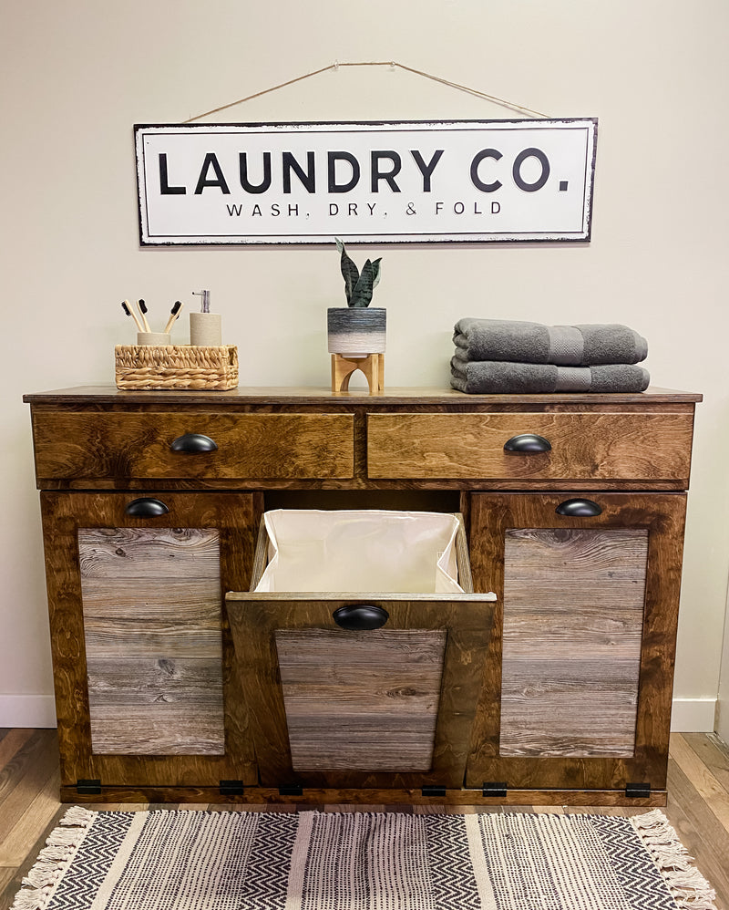 Templeton Laundry with a Storage Drawer in Dark Brown