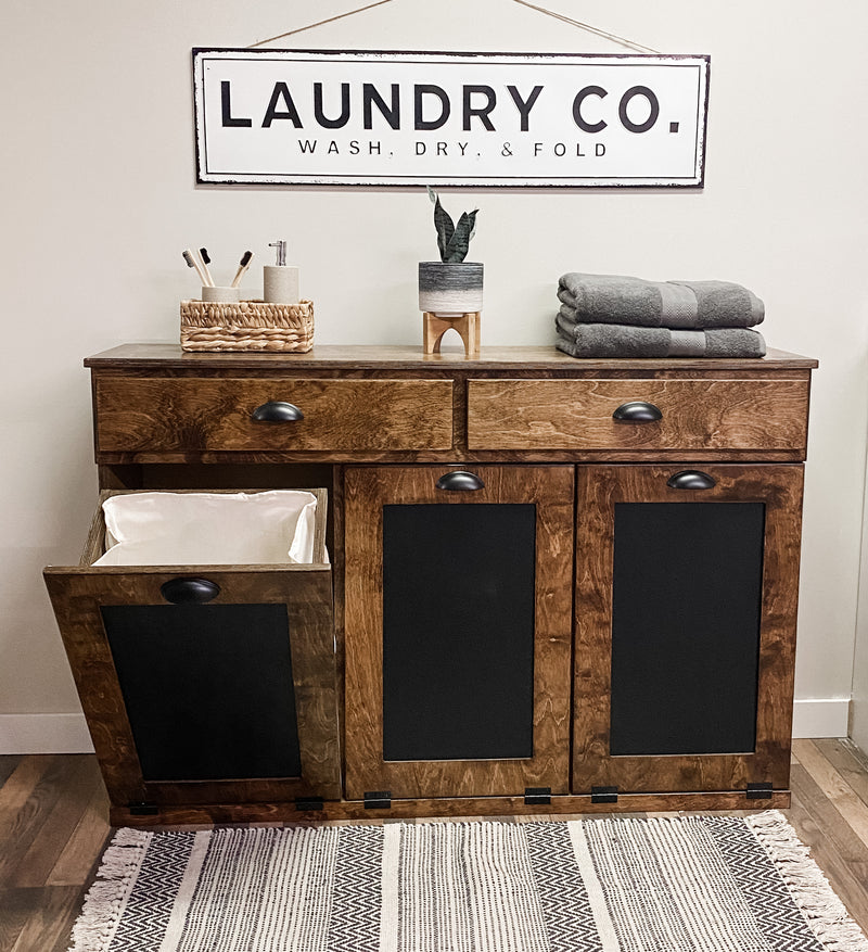 Templeton Laundry with a Storage Drawer in Dark Brown