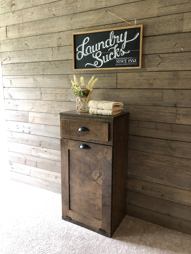 Sinclair Laundry with a Storage Drawer in Dark Brown