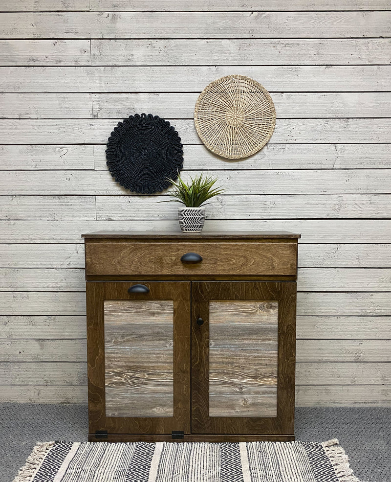 Dashwood with a Storage Drawer and Cabinet Shelving in Dark Brown