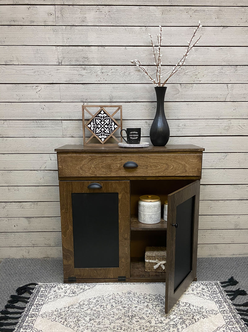 Dashwood with a Storage Drawer and Cabinet Shelving in Dark Brown