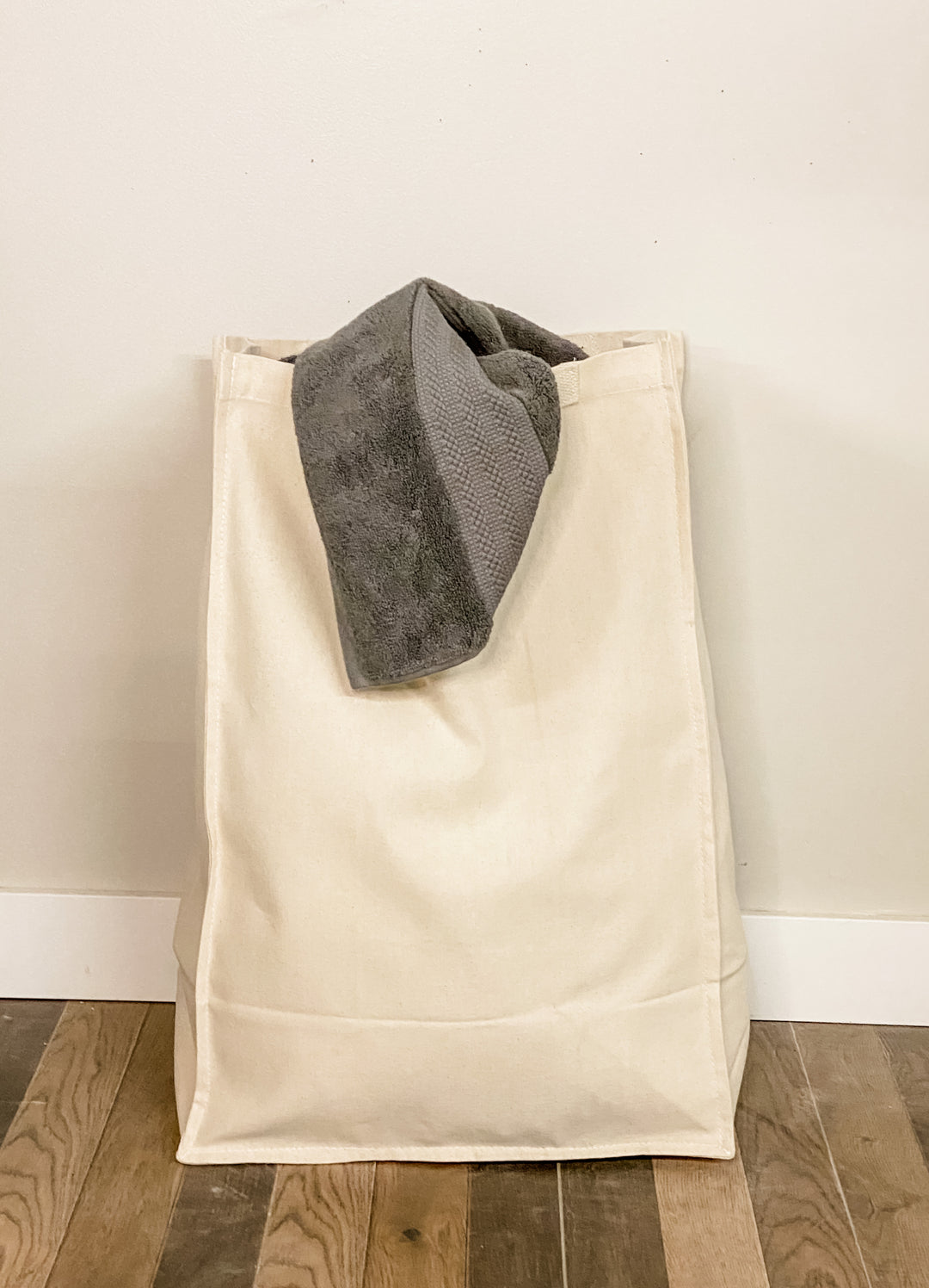 Quad 4 bin laundry in warm brown stain