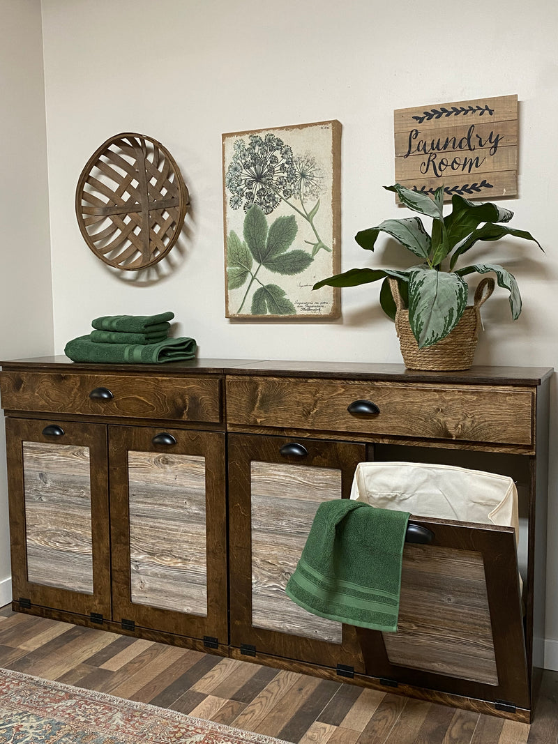 Livingston Laundry with a Storage Drawer in Dark Brown