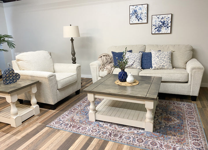 Rustic baluster square farmhouse coffee table aged barrel