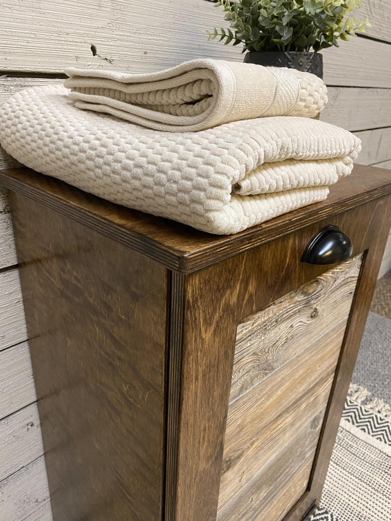 Sinclair Laundry in Warm Brown with Cedar Look Door Panels