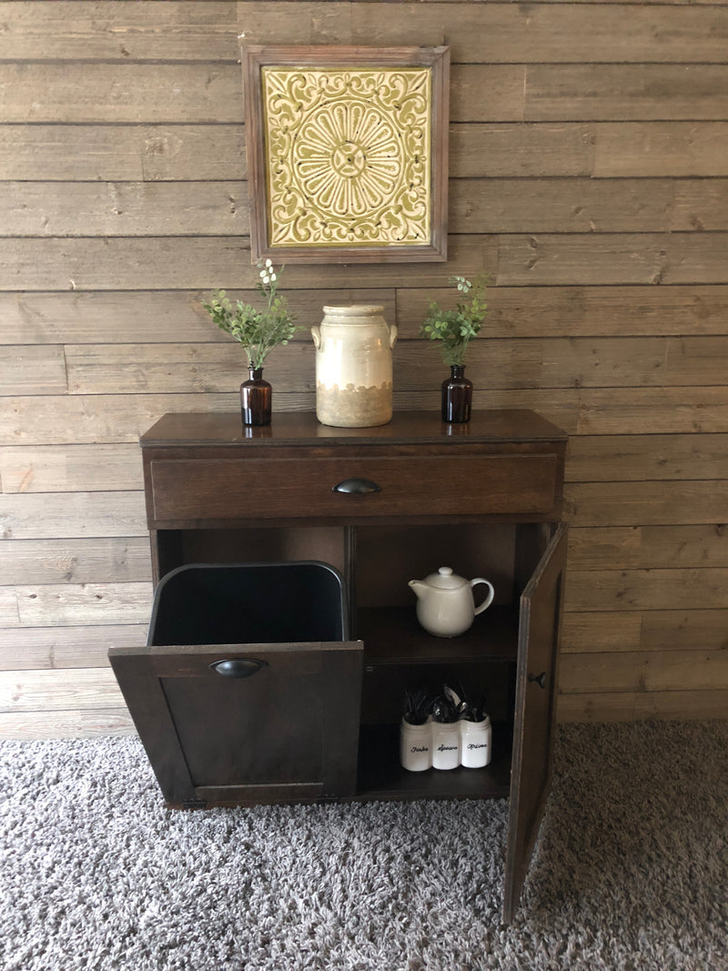 Dashwood with a Storage Drawer and Cabinet Shelving in Dark Brown