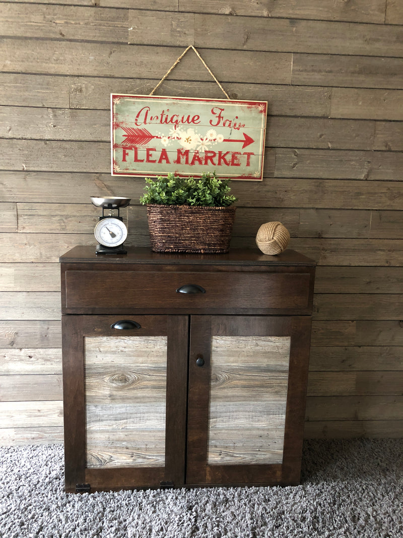 Dashwood with a Storage Drawer and Cabinet Shelving in Dark Brown