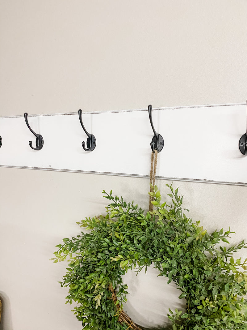 Coat Rack in Soft White, distressed (dist-SW-flat)