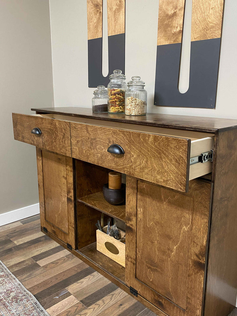 Templeton with a Storage Drawer and Open Shelving in Warm Brown