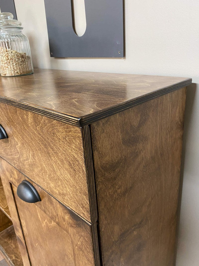 Templeton with a Storage Drawer and Open Shelving in Warm Brown