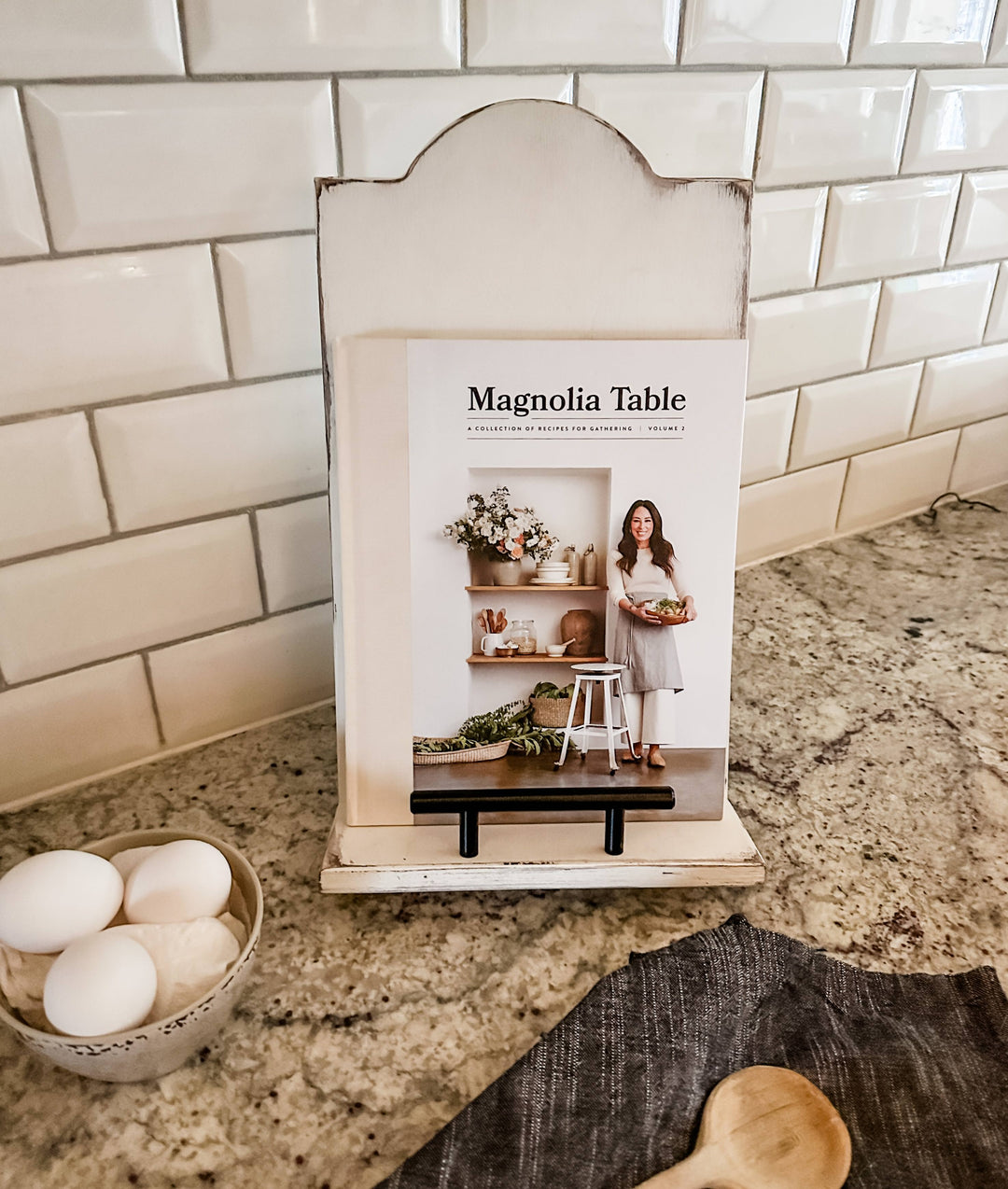 Farmhouse style cookbook holder