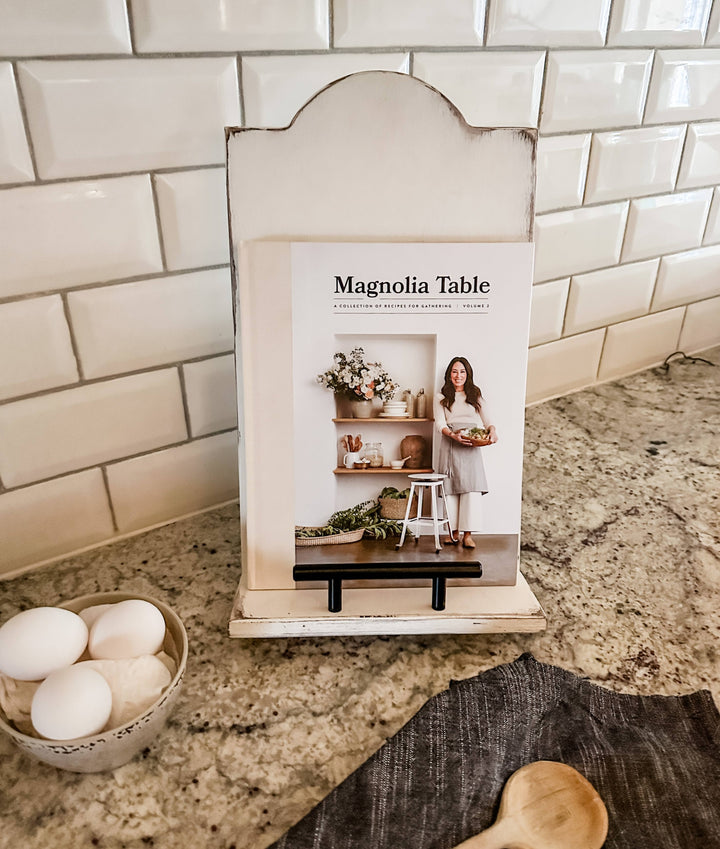 Farmhouse style cookbook holder