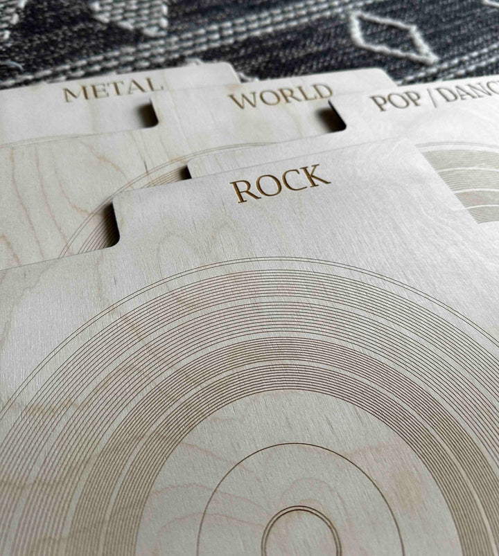 Custom vinyl record dividers (genre or year)