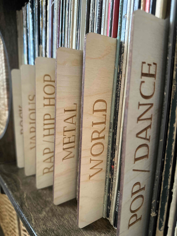 Custom vinyl record dividers (genre or year)