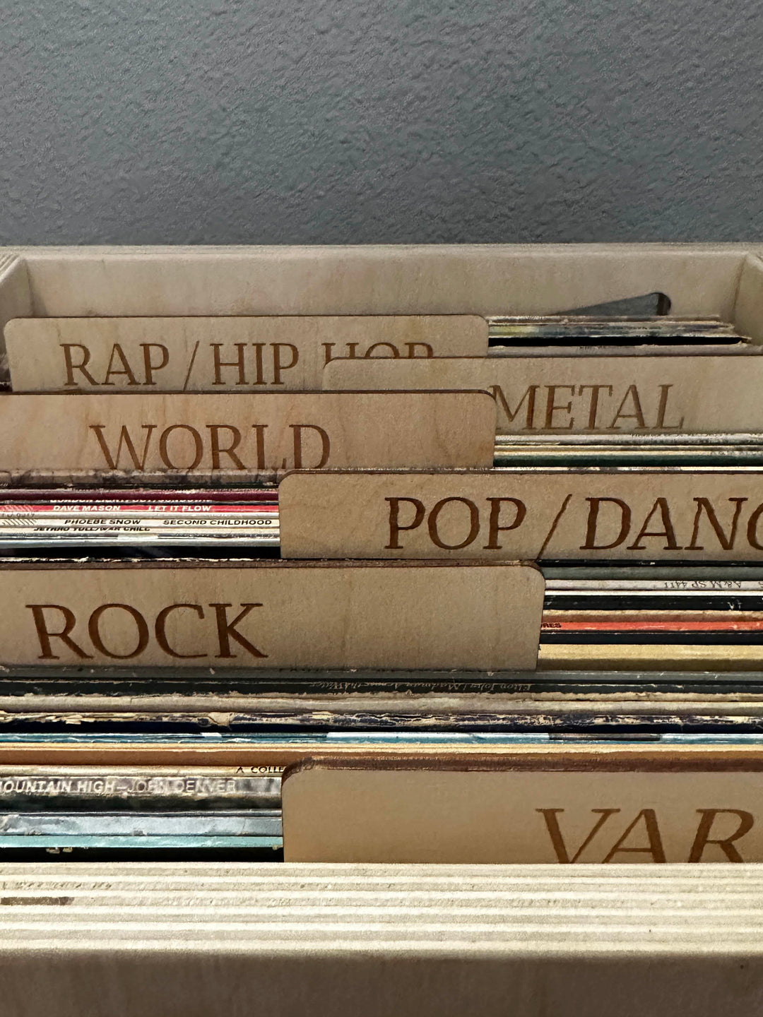 Custom vinyl record dividers (genre or year)
