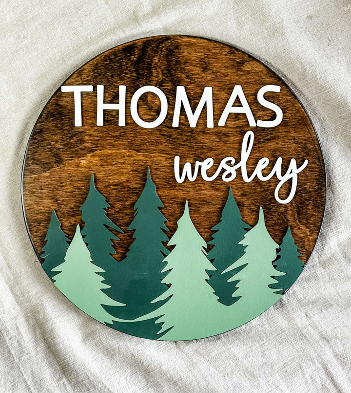 Thomas Wesley woodland newborn baby name sign