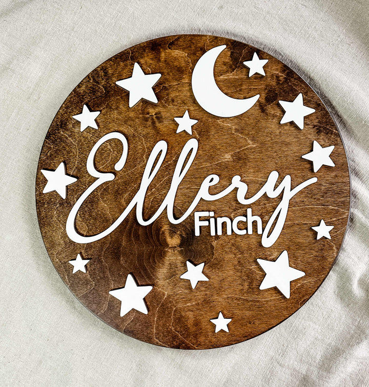 Ellery Finch cosmic newborn baby name sign