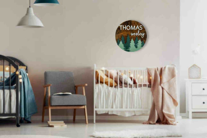 Thomas Wesley woodland newborn baby name sign