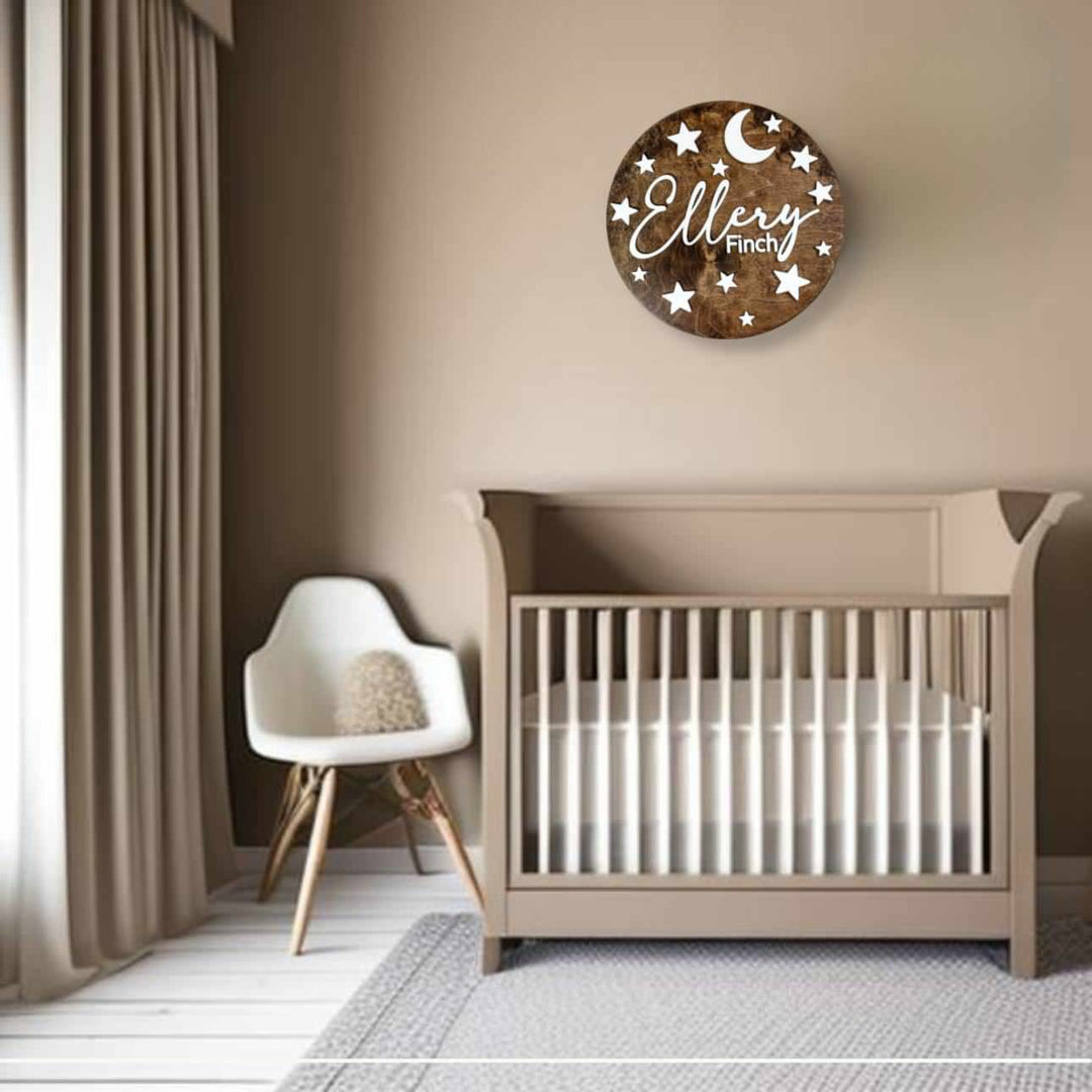 Ellery Finch cosmic newborn baby name sign