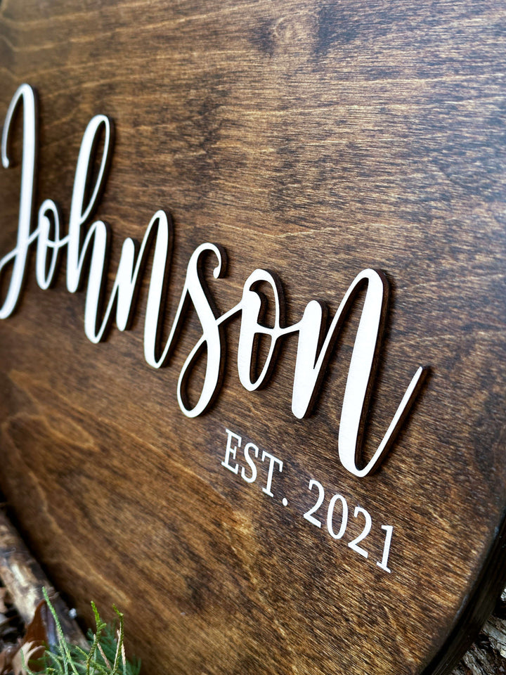 Family last name sign personalized