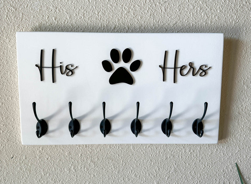 Personalized Dog Leash Holder Sign