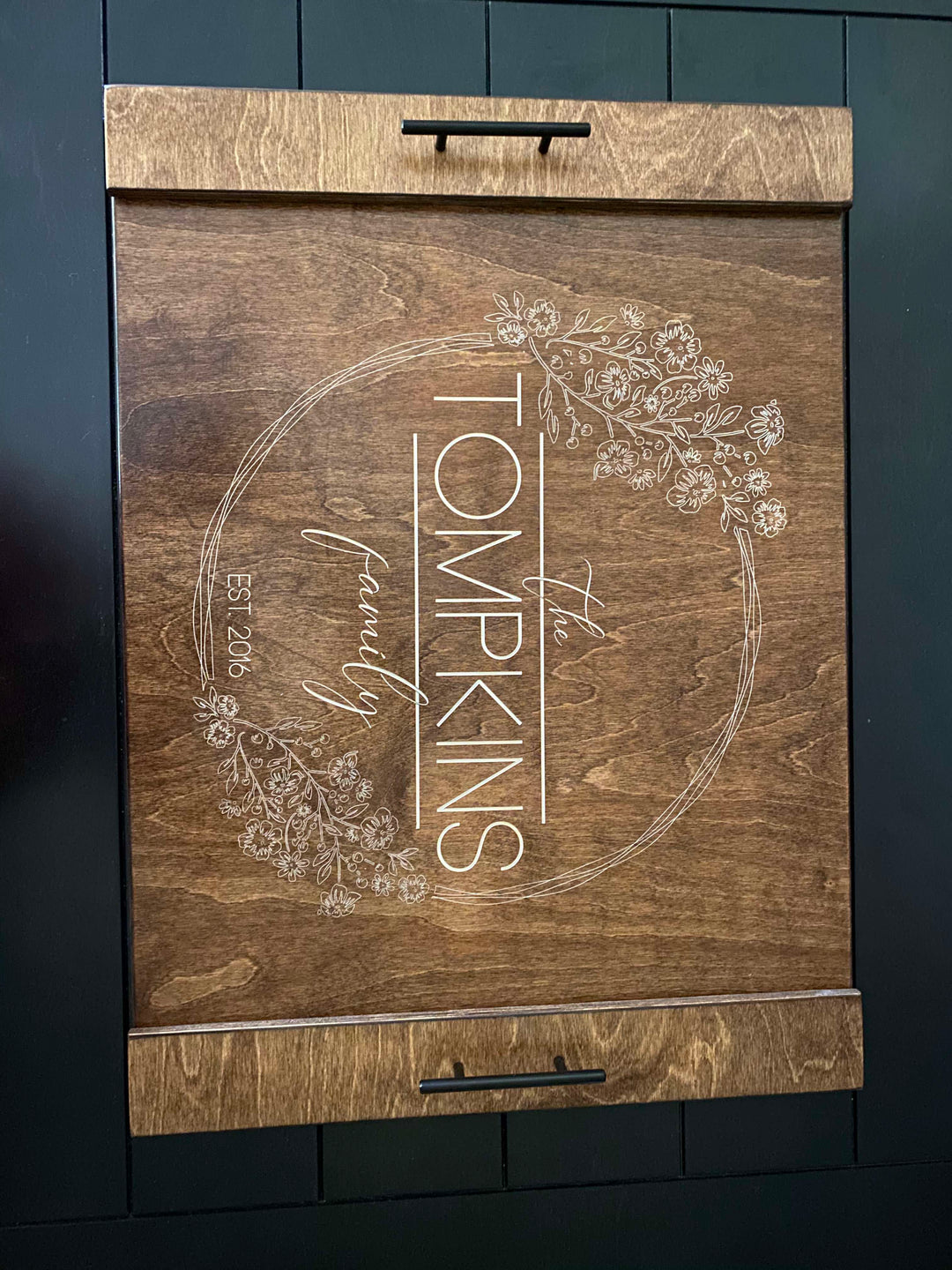 Personalized ottoman tray