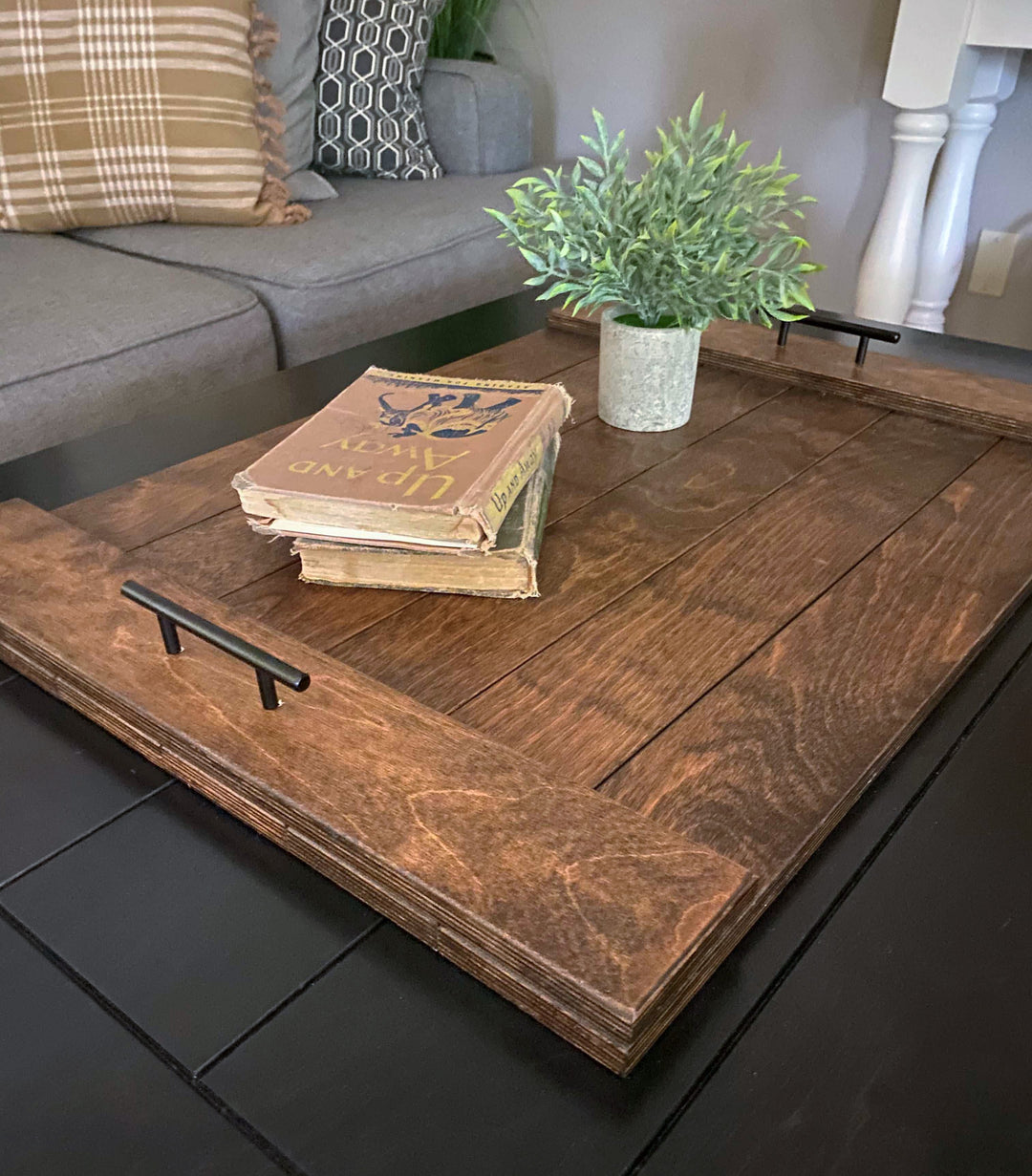 Slatted ottoman tray
