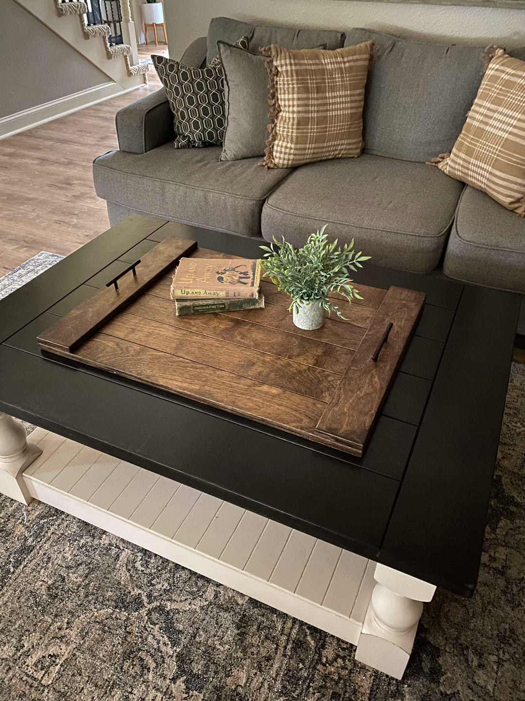 Slatted ottoman tray