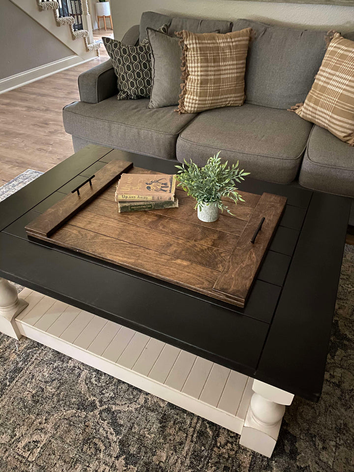 Slatted ottoman tray