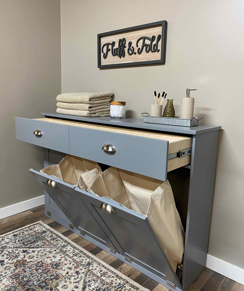 Templeton Laundry with a Storage Drawer in Dark Gray