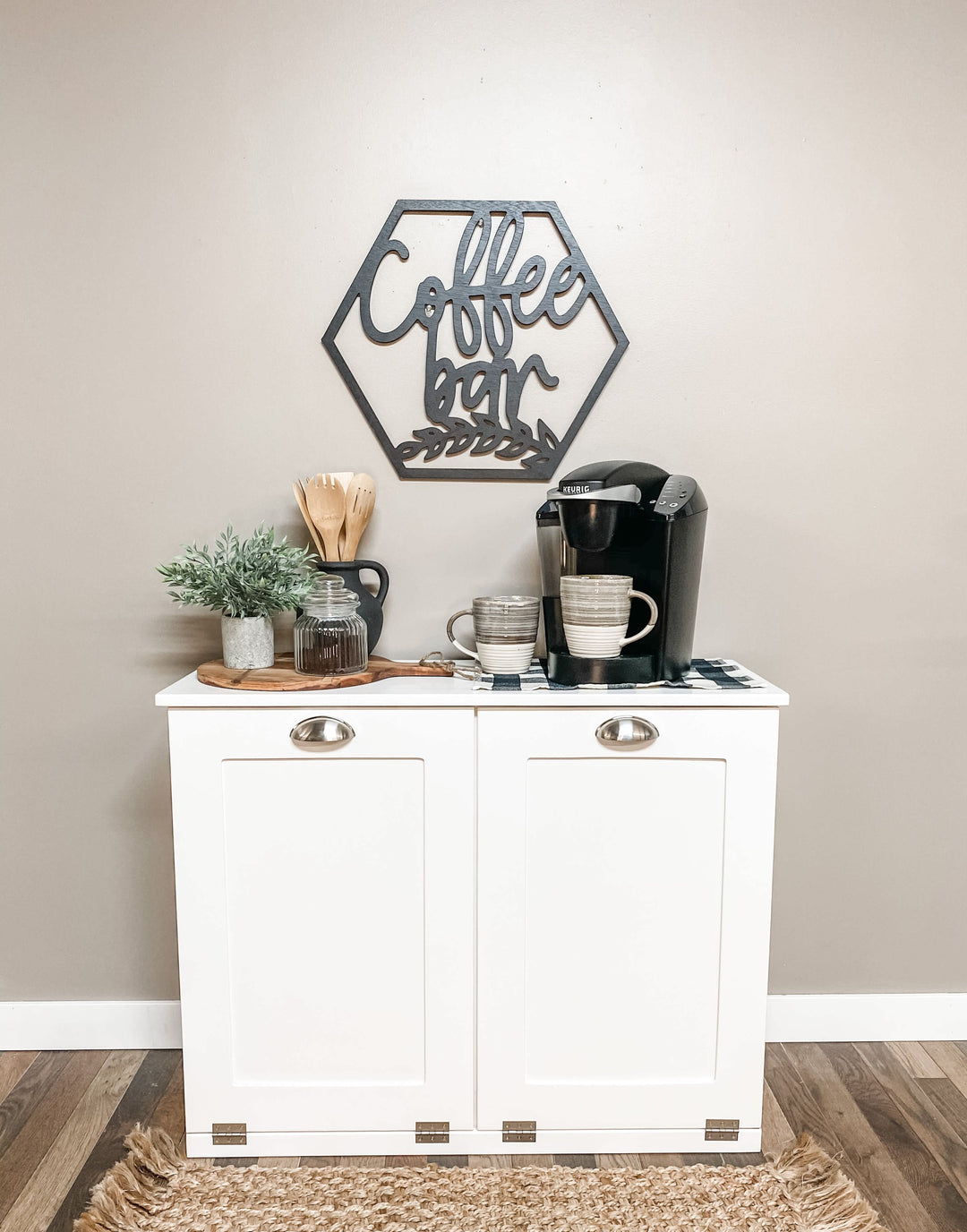 Double trash cabinet in white - Best Seller