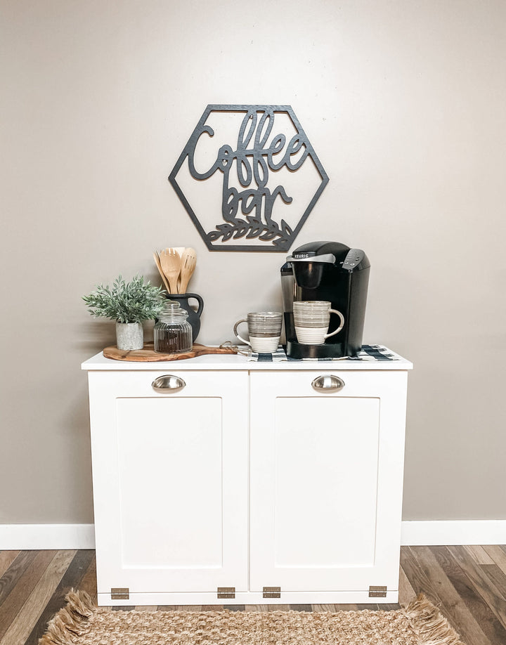 Double trash cabinet in white - Best Seller