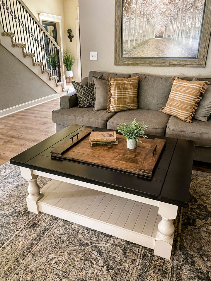 Slatted ottoman tray
