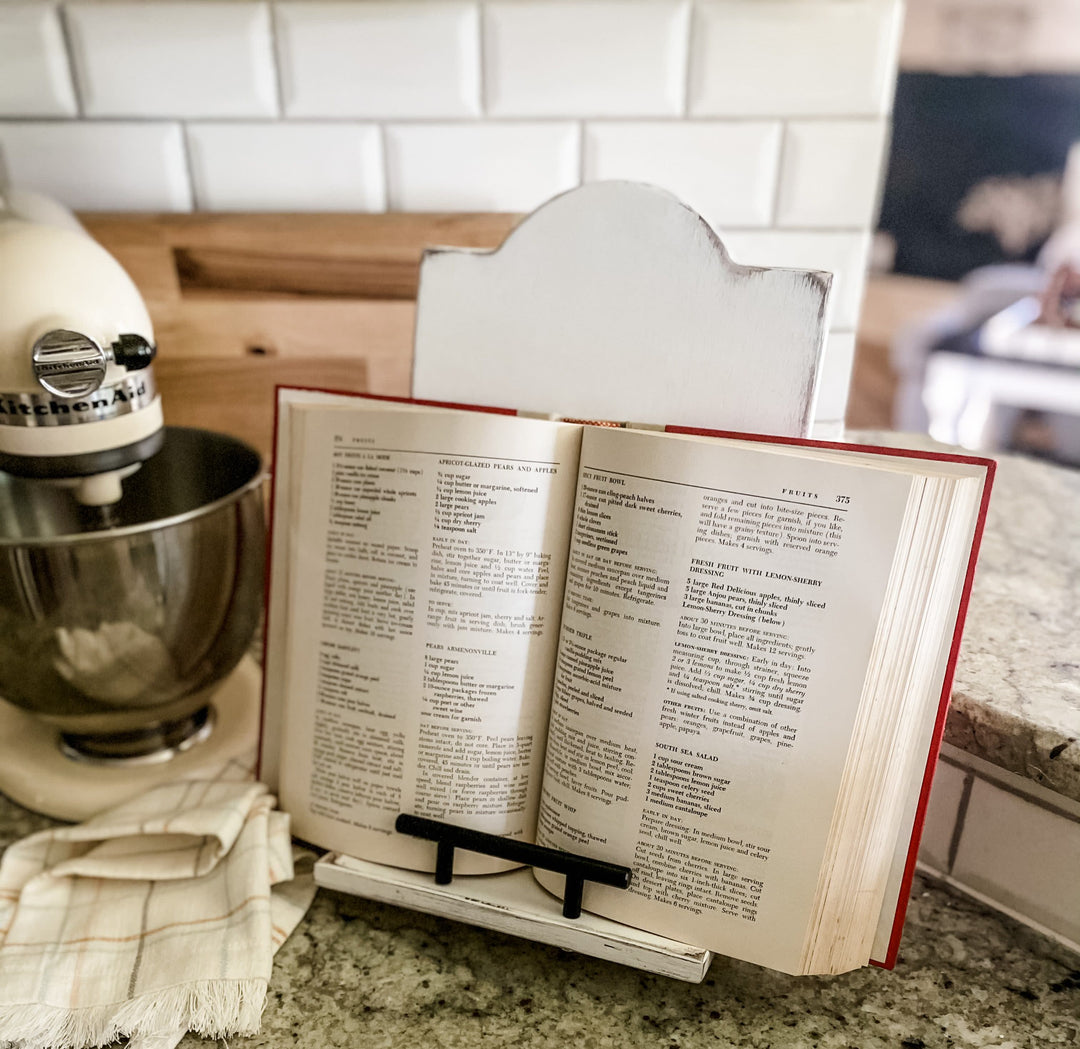 Farmhouse style cookbook holder