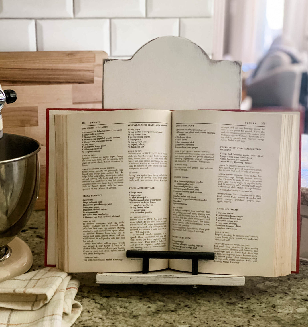 Farmhouse style cookbook holder