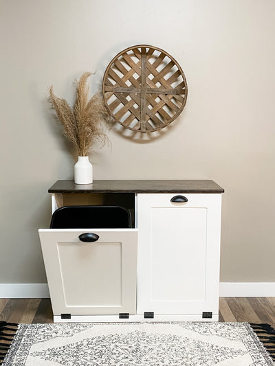 Trash Bin Cabinet, Trash Can Cabinet, Tilt Out Cabinet, Wood Trash Rec –  thefurniturefarm