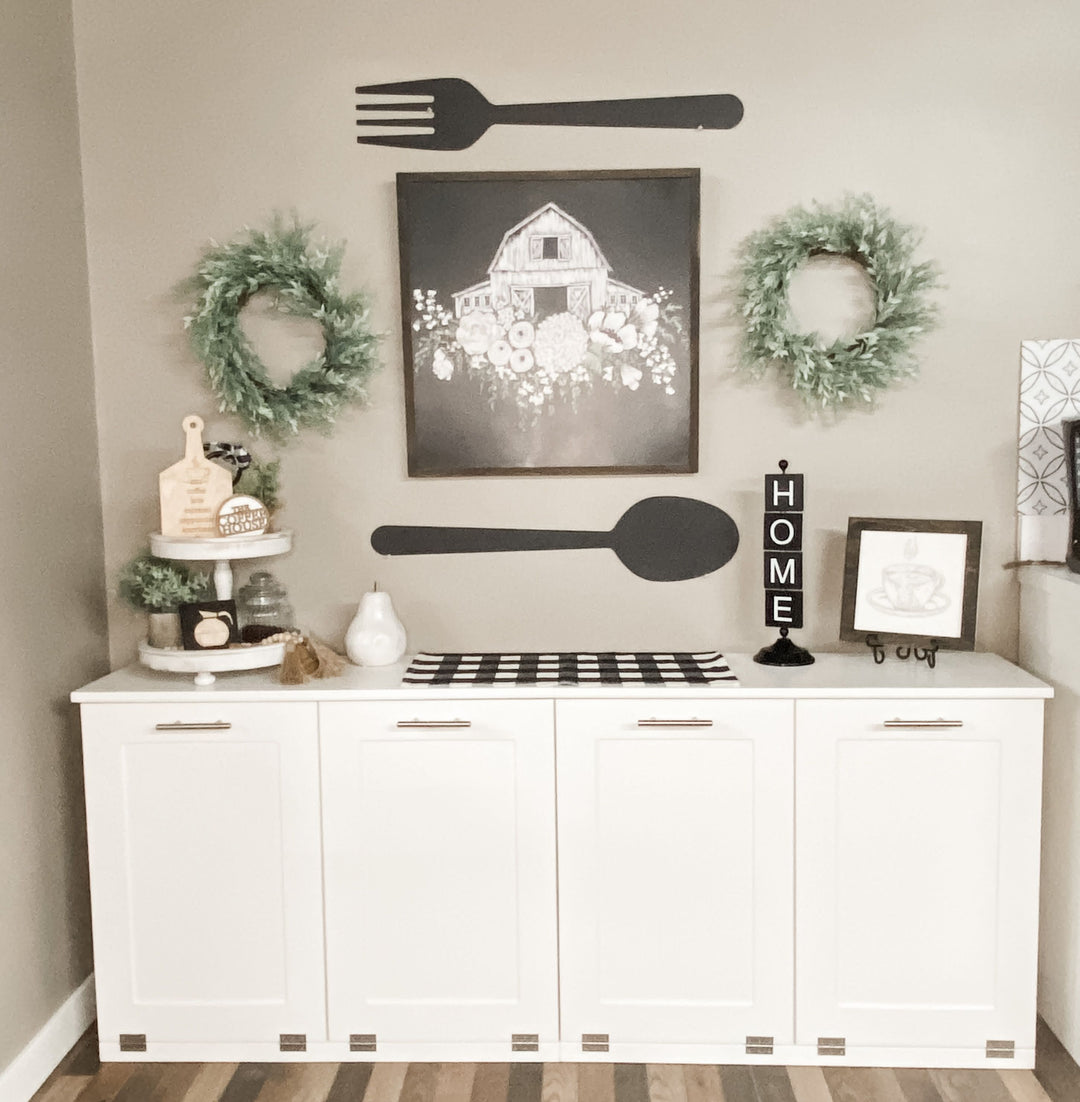Quad trash cabinet in white